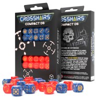 Crosshairs Compact D6 RPG kauliukų rinkinys (kobalto ir raudona sp.)